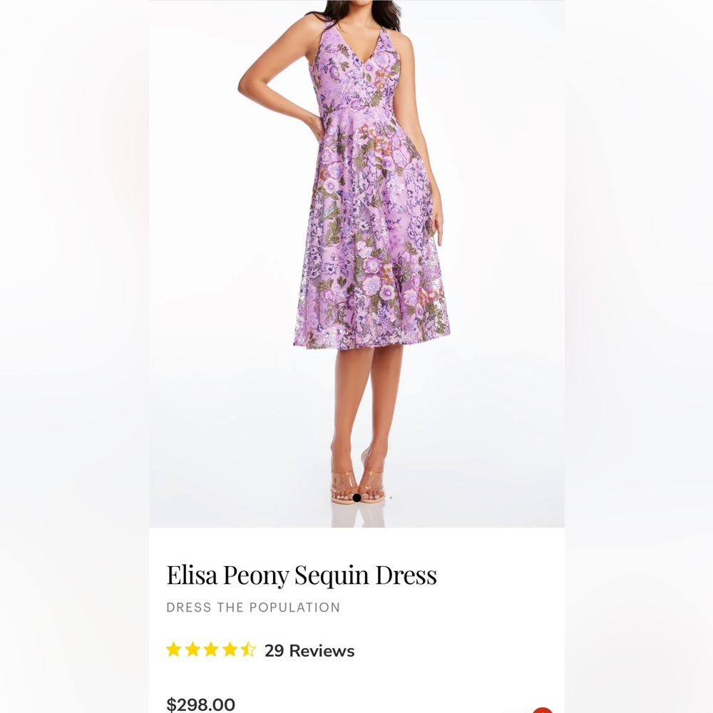 Dress the population Elisa peony sequin dress